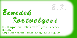 benedek kortvelyesi business card